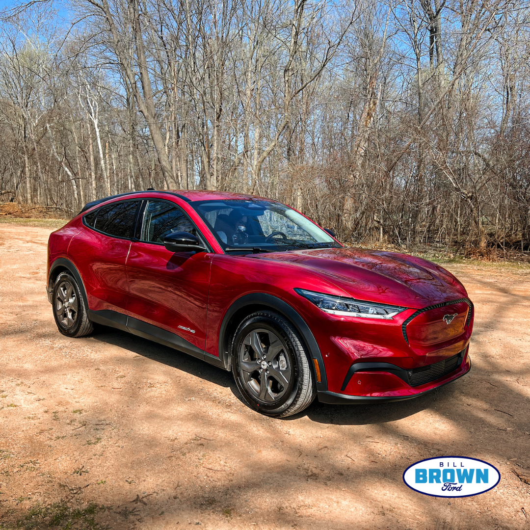 2023 Mustang Mach-E parked outside from Bill Brown Ford